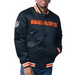Cincinnati Bengals closer black satin jacket front view in USA