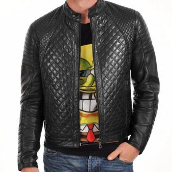Men's authentic lambskin leather jacket with tailored design