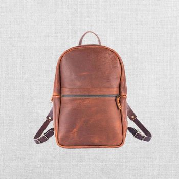 Classic Leather Backpack with Zipper Closure in UK