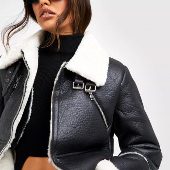 Cropped aviator jacket in USA
