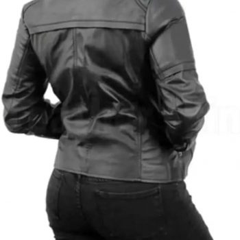 Chic Women’s Cropped Leather Jacket Featuring Gold Zippers - TJS in France style