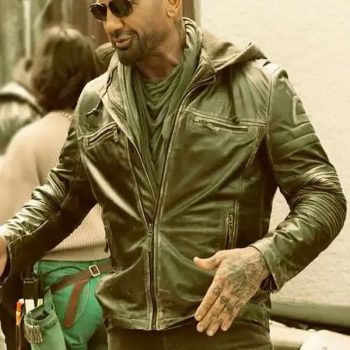 Shop Dave Bautista Afterburn 2025 Black Leather Jacket