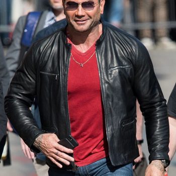 DAVE BAUTISTA BLACK LEATHER JACKET