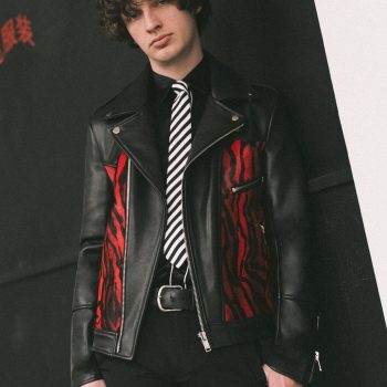 Daytona red and black leather jacket - a bold choice in USA market