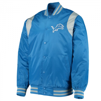 Blue Detroit Lions varsity jacket