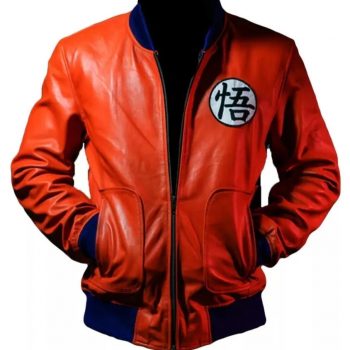 Anime inspired Goku bomber jacket in vibrant orange in USA