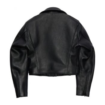 Classic Cropped Leather Jacket for Women in Slim Fit - TJS in France style