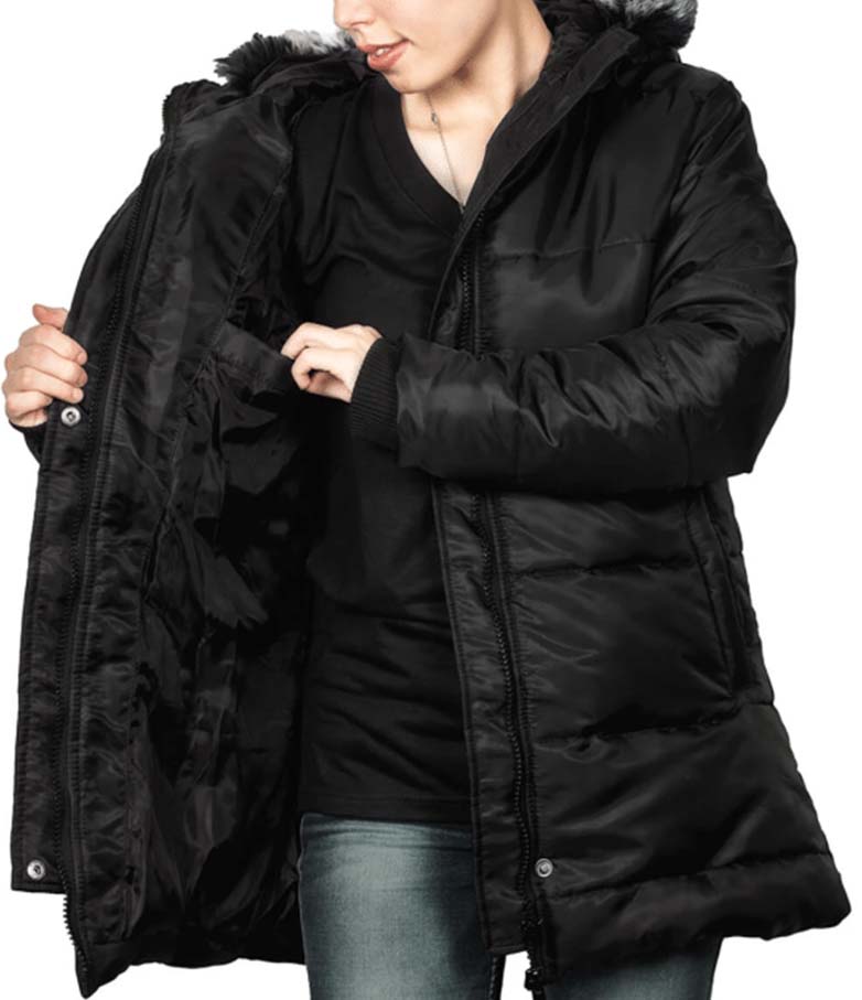 1361 Women's hooded black puffer jacket in United state market