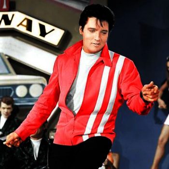 Elvis Presley Speedway Red Leather Jacket Front View