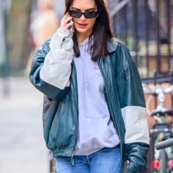 Emily Ratajkowski Chic Leather Jacket