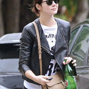 Stylish Emma Stone Leather Jacket for Women