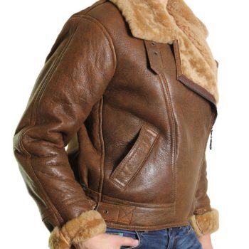 Fur Shearling bomber leather jacket for women