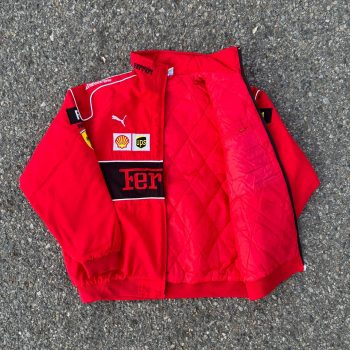 Scuderia Ferrari Formula 1 Red Racing Jacket in American Style