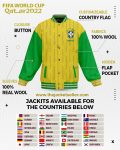 Shop FIFA World Cup 2022 | Brazil Flag Color Jacket For Men and Women | Wool Jacket