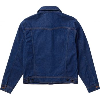Classic blue jean jacket with rugged design in USA
