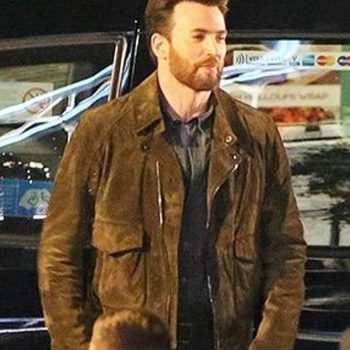 Chris Evans suede jacket from Ghosted 2023