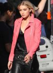 GIGI HADID PINK LEATHER JACKET