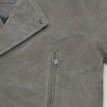 Stylish Gray Leather Jacket in Suede Finish in USA market