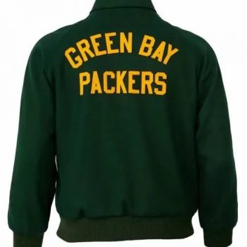 vintage Green Bay Packers wool jacket with yellow detailing in USA