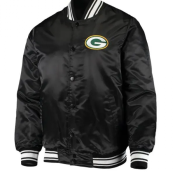 Shop Green Bay Packers Black Satin Jacket