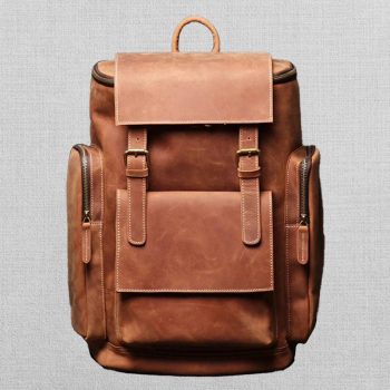 Handcrafted Leather Backpack for Travel and Daily Use in American style
