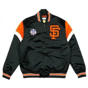 San Francisco Giants black satin varsity jacket in USA