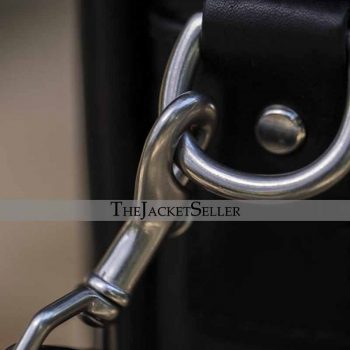 Premium leather briefcase made with Horween Chromexcel Black leather in American market