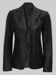 Kristen-Bell-Nobody-Wants-This-2024-Joanne-Black-Leather-Blazer