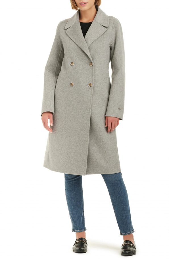 Kyle relaxed fit wool blend coat with double face design in USA