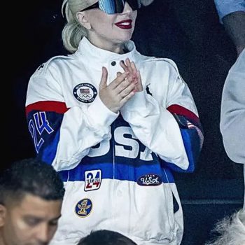 Fashionable Women's Leather Jacket Inspired by Lady Gaga for 2024 Olympics in USA