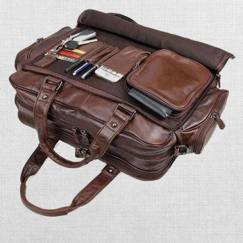 Stylish Leather Travel Briefcase for Business Trips in US