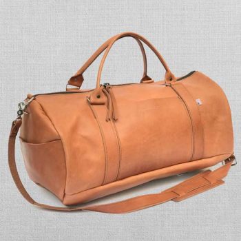 Vintage Tan Excel Leather Duffel Bag for Travel in USA market