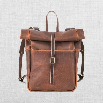 Stylish Leather Roll Top Rucksack Backpack for Daily Use in usa market