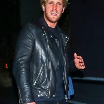 Logan Paul sporting a sleek leather jacket in USA market