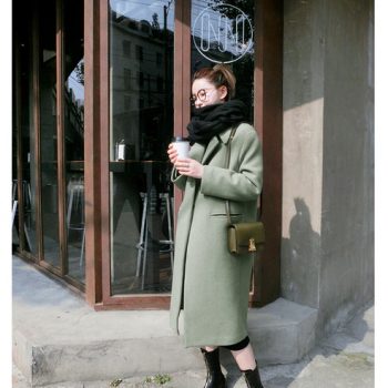 Stylish women's woolen long coat for winter in USA