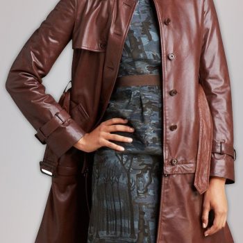 Long Real Leather Coat for Woman