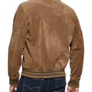 Men’s Cognac Real Suede Bomber Jacket  in United state market