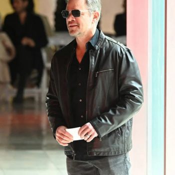Matt Damon Leather Jacket Black