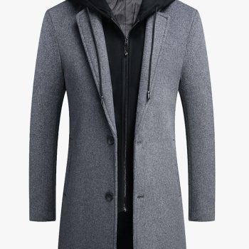Stylish men's casual wool coat for warm winter wear in USA