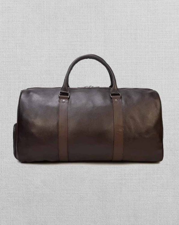 Durable and Spacious Brown Leather Luggage Bag in America