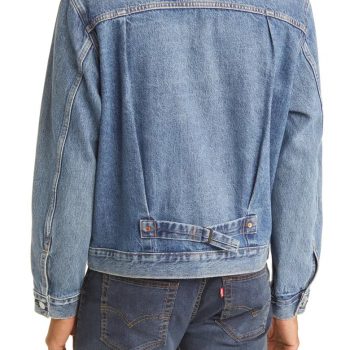 Vintage-inspired denim jacket with single chest pocket in USA