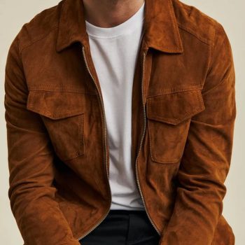 Premium Men's Brown Soft Suede Leather Jacket for Casual Wear in American Style