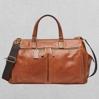 Stylish Fossil Men's Leather Travel Duffle Bag in USA market