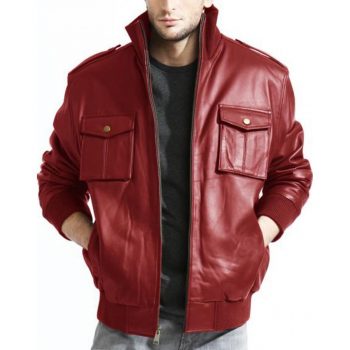 red bomber lambskin in usa for men