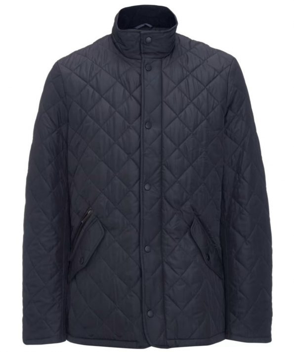 Barbour men's quilted jacket with funnel collar