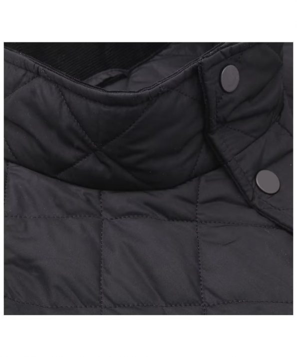 Matt polyester men's quilted jacket with cord collar