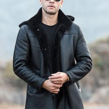 Black shearling leather jacket