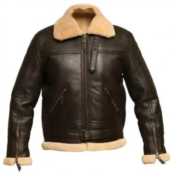 Men's Aviator B3 Bomber Sheepskin Jacket Front View in USA