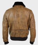 Aviator-Mens-Fur-Collar-Bomber-Brown-Leather-Jacket-with-Patches