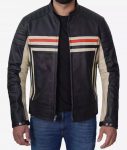 Black and White cafe racer Jacket